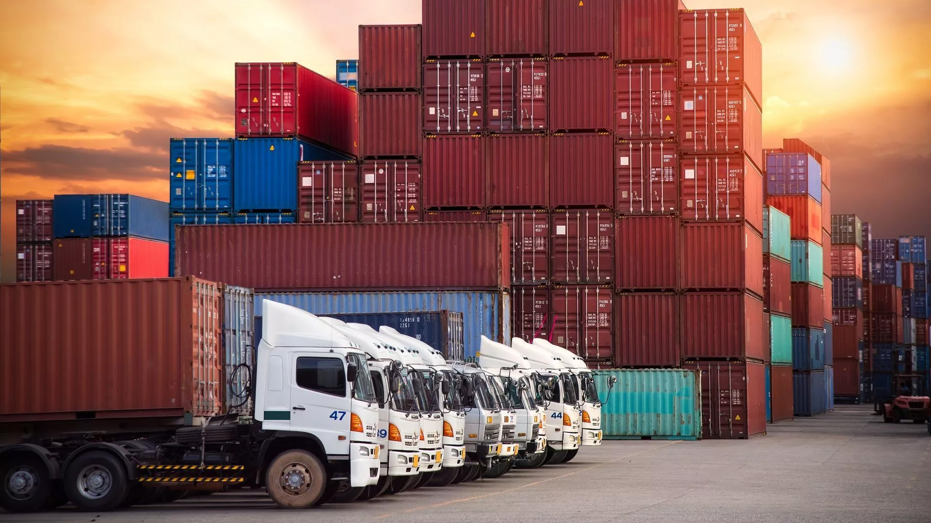 Container truck ready for cross-border road freight